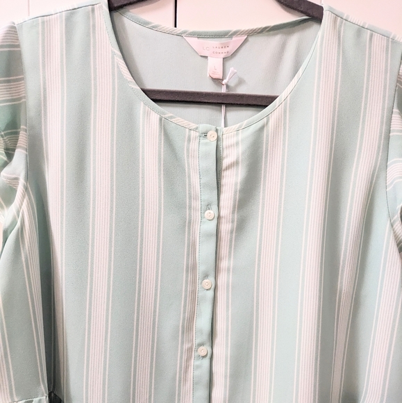 LC Lauren Conrad Button-Front Babydoll Dress. Size Large. - Picture 3 of 12